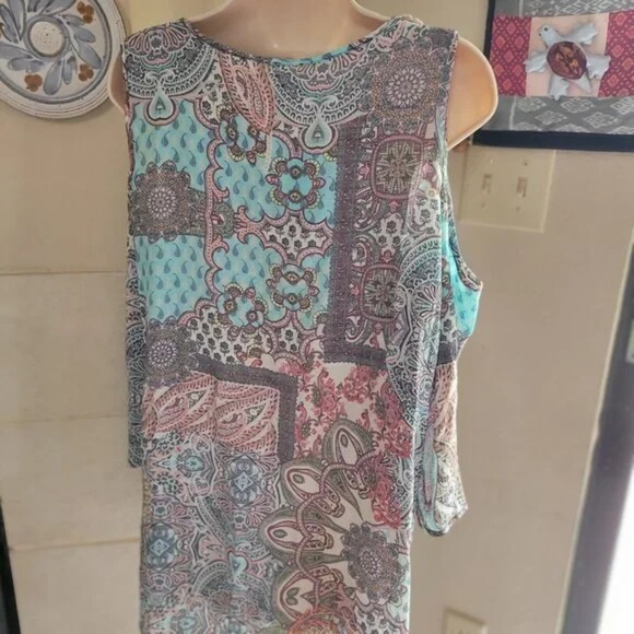 Spense NWT Summer Colors Paisley Cold/Open Shoulder Blouse Size Medium - Picture 5 of 5